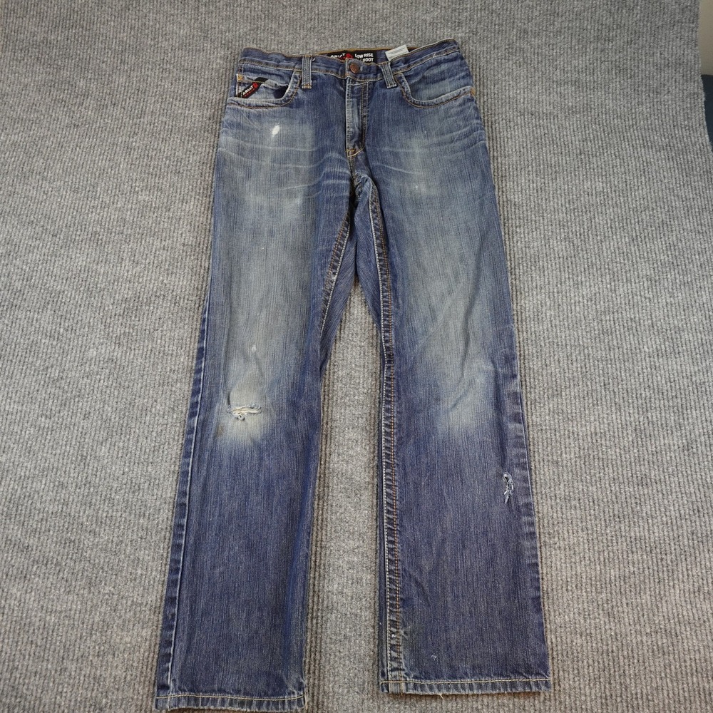 Ariat FR Low Rise M4 Boot Jeans Mens 33x34 Blue Flame Resistant Relaxed Bootcut